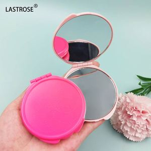 Round Cute Makeup Mirror Handmade Private Label Mirror Double-<b>sided</b> Folding Mini Mirrors - Product Image 1