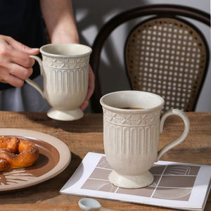 ถ้วยใส่กาแฟสโตนแวร์แบบย้อนยุคแก้วเซรามิกสำหรับตกแต่งโต๊ะใช้กับไมโครเวฟได้อย่างปลอดภัย - Product Image 4