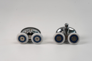 हाइड्रेorelax जस्ता मिश्र धातु शॉवर डोर धावक 23 मिमी ट्विन शॉवर डोर रोलर्स 4अप डबल व्हील + 4 नीचे डबल व्हील + 4 - Product Image 3