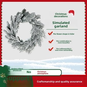 Guirlande <span class=keywords><strong>de</strong></span> Noël moderne personnalisée, fleurs artificielles, vigne verte, décorations suspendues pour porte et fenêtre, alimentées par batterie au lithium, pour centres commerciaux et hôtels - Product Image 3