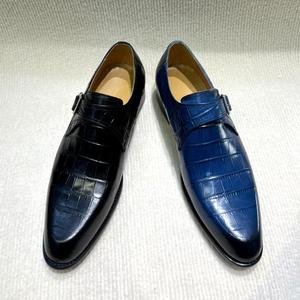 उच्च गुणवत्ता वाले प्लेड वास्तविक चमड़े के पुरुषों के भिक्षु स्ट्रैप जूते जूते जूते जूते जूते जूते - Product Image 4