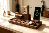 Support de téléphone portable en bois massif naturel, ornement pour la décoration du bureau, de la chambre à coucher et du bureau