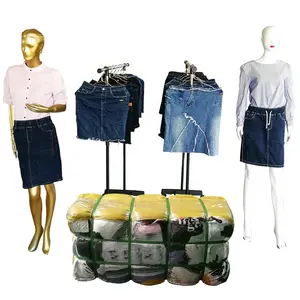 Комбинезон A25, оптовая продажа, одежда очень б/у, импортная женская джинсовая юбка Дубай Бэйл, Смешанная британская одежда