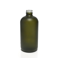 Bouteille de pompe de lotion de lavage de main en verre vert mat 500ml bouteille de shampooing liquide vide