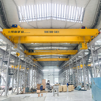 Pont roulant à double poutre de 18 tonnes à entraînement synchrone VFD avec amortisseur de chocs, composant préfabriqué pour travaux en chantier, direct usine