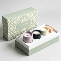 Coffret cadeau de bougies en carton de luxe personnalisé de haute qualité, 4 bougies parfumées, emballage de coffret cadeau de bougies