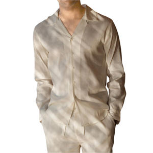 Gingtto <span class=keywords><strong>camicia</strong></span> di <span class=keywords><strong>lino</strong></span> Casual all'ingrosso <span class=keywords><strong>verde</strong></span> estate camicie a maniche lunghe uomo - Product Image 5
