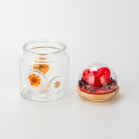 Bocal en verre à double usage avec couvercle en forme de globe de neige à sequins, pour bougies et fleurs séchées