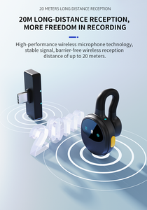 ميكروفون لاسلكي سينكيميك S10 مع بطارية، ميكروفون لافالييه مغناطيسي للهاتف للتسجيل والبث المباشر - Product Image 3
