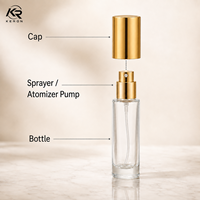 Flacon de parfum cylindrique en verre transparent, vaporisateur de parfum, flacon pulvérisateur, OEM ODM, emballage en gros