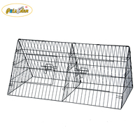 Vente en gros de cages à lapins triangulaires pliantes en fil de fer métallique pour animaux domestiques cabane à lapins d'intérieur cage à lapins d'extérieur