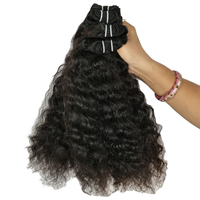 Meilleure qualité naturelle vierge indienne femme Extensions de cheveux Machine trame Double faisceaux cuticule aligné Temple droite vague de corps