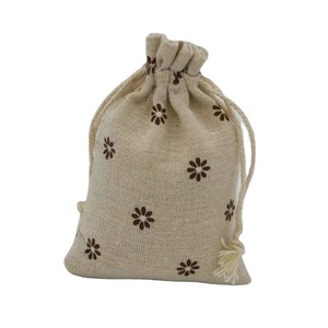 Sac à cordon en coton et lin personnalisé, petit sac de rangement en tissu pour l'organisation - Product Image 1