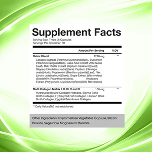 Cápsulas de Colágeno Detox, Totalmente Naturales, Limpian Completamente el Intestino, Apoyan la Función Hepática, Promueven el Bienestar y la Vitalidad en General - Product Image 2