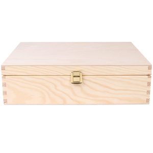 Scatola di immagazzinaggio di vino <span class=keywords><strong>in</strong></span> <span class=keywords><strong>legno</strong></span> naturale non verniciato per 3 bottiglie di vino decorativo scatola regalo con serratura - Product Image 3