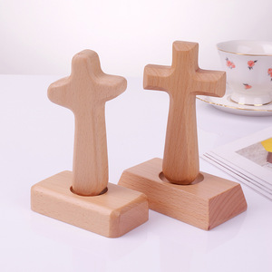 Croix <span class=keywords><strong>en</strong></span> <span class=keywords><strong>bois</strong></span> de style europé<span class=keywords><strong>en</strong></span>, articles religieux, ornement de croix simple, décoration de salon, support de présentation artisanal pour la maison - Product Image 4