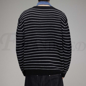 <span class=keywords><strong>Pull</strong></span> d'hiver en acrylique respirant à rayures noires <span class=keywords><strong>et</strong></span> blanches pour <span class=keywords><strong>homme</strong></span> Feienrui - Product Image 4