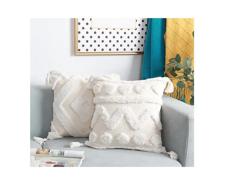 Innermor Bohemian Cushion Cover Mexican Decor White Ivory Color Sets Home Decoration Ramadan Throw Pillow Case