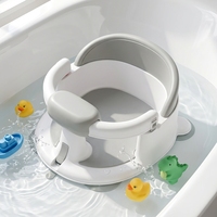 Chaise de bain antidérapante pour bébé, siège de douche pour nourrissons avec barre de sécurité avant et ventouses puissantes, matériau PP+TPR, 0-18 mois