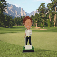 Bobblehead de joueur de golf personnalisé-Figurine 3D peinte à la main en résine à collectionner pour cadeaux de tournoi/décor de bureau