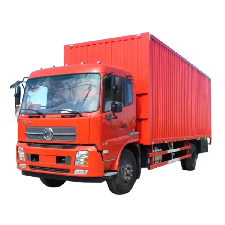 العلامة التجارية دونغ فنغ م 2 شاحنة بضائع فان مقطورة 4 × 10 طن ديزل فان بوكس شاحنات شاحنة للبيع