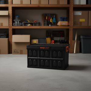 Contenedor de Almacenamiento Plegable Vevor de 45L, Plástico, con Tapa, Apilable, Resistente, para Organización del Hogar y Garaje - Product Image 2