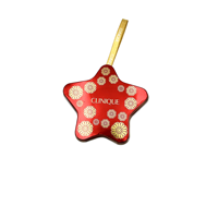 Boîte de conservation alimentaire en fer blanc en forme d'étoile, écologique, co-marquée Clinique, motif floral rouge et or, pour bonbons, sucre et biscuits