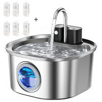 Distributeur d'eau automatique élégant pour animaux de compagnie de 3,2 L - Acier inoxydable rechargeable facile à nettoyer - Abreuvoir pour chats et chiens