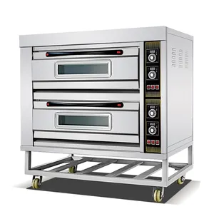 Hot Koop Restaurant Keuken Apparatuur Elektrische Bakoven 2 Dek 4 Trays Commerciële Brood Oven Voor Bakken