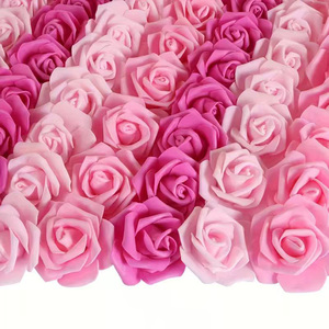 Roses artificielles en plastique PE réalistes et douces, faites à la main, 6,5 cm, petites fleurs artificielles pour Thanksgiving et remise de diplômes, couronnes de desserts DIY - Product Image 4