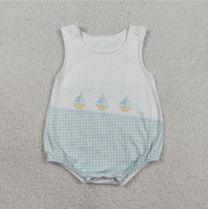 Rompers sin mangas para bebés, niños y niñas, con estampado de lunares y cuadros - Product Image 3