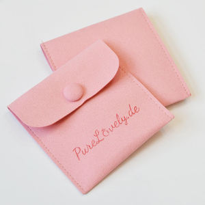 Pochette à bijoux en microfibre INFFY avec logo personnalisé imprimé, 9x10cm, petite enveloppe, sac à boucles pour boucles d'oreilles et colliers, pochette à cordon recyclable avec rabat - Product Image 1