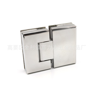 Stainless Steel Hinge 304 <b>Mirror</b> Light Frameless Glass <b>Door</b> Bathroom Clips 180 Degrees Opening Angle Minimalist Design - Product Image 4