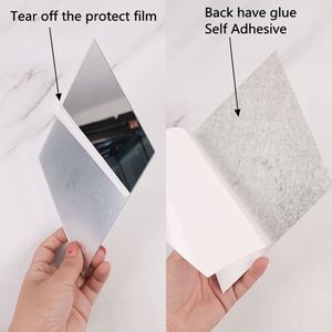 สติ๊กเกอร์ติดผนังกระจกเงา 3 มิติ DIY รูปทรงเพชร อะคริลิค ตกแต่งผนังห้องนั่งเล่น 17/32/58 ชิ้น - Product Image 6