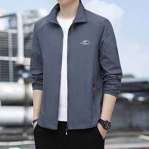 Chaqueta Transpirable de Secado Rápido al por Mayor para Hombre, Abrigos Casuales Holgados con Cuello Alto, Bolsillos, Prendas Exteriores Sólidas, Ropa Deportiva para Hombre - Product Image 5