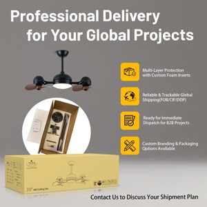 Nhà sản xuất trực tiếp bán buôn thiết kế có thể điều chỉnh góc dao động kép đầu quạt trần với điều khiển từ xa và dẫn ánh sáng - Product Image 6