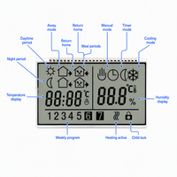 Module d'affichage LCD personnalisé pour thermostat TN, écran LCD segmenté, affichage de l'heure et de l'humidité, 3.3V-5.0V, 6/12 heures, marque Maijin, OEM ODM