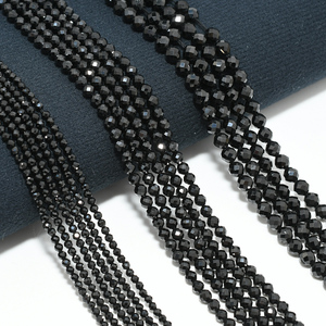 Natürliche schwarze Spinell facettierte runde Perlen 2mm/3mm/4mm - Product Image 1