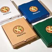 Boîte en carton ondulé sur mesure pour pizza, boîte à emporter pour restauration rapide, boîte d'emballage pour cornet à pizza