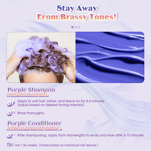 Bremod Bán Buôn Màu Tím Tóc Dầu Gội Điều Hòa Giảm Tông Màu Vàng Cho Màu Tro Bạc Tóc Vàng Giàu Tím Bọt - Product Image 5