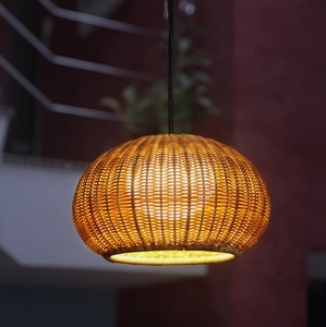 Lustre d'extérieur Étanche IP65 Jardin Rotin Pavillon <span class=keywords><strong>Lampe</strong></span> avec Source de Lumière LED Alimentation Électrique pour Atmosphère de Jardin - Product Image 1