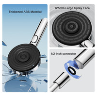 Pommeau de Douche Portable à Injection d'Air Haute Pression Filtrée, Chromé, 3 Modes, Bouton Unique, Auto-Nettoyant pour Salle de Bain, Maison, Hôtel