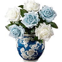 Fleurs artificielles en soie de rose de mai, effet toucher réel, hydratantes, pour salon, table à manger, hôtel, événements commerciaux