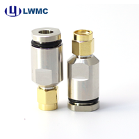Connecteur LWMC SMA mâle à fixation par pince sur panneau, montage SMT sur circuit imprimé, 1.60 Max Pin, contact extérieur plaqué CuSnZn