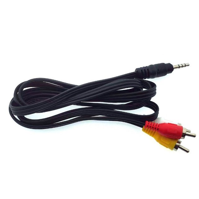 High Quality DVD Cable DC 3.5 Male to 3 RCA Female Audio Adapter Connector Cable VGA AV Cable for PC Mixer Lights
