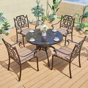Bahçe Villa teras depo açık hava eğlence barbekü için dayanıklı açık dökme alüminyum demir masa sandalye kanepe kombinasyonu - Product Image 2