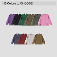 Haute Qualité 360 Grammes Polaire Sweats Impression Personnalisée Logo Unisexe Lavé Streetwear Pull Ras Du Cou Sweats