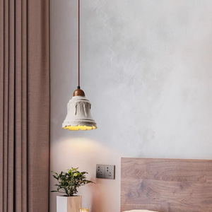 โคมไฟเพดานสไตล์วบิซาบิแบบญี่ปุ่น โคมไฟ LED ซีเมนต์ 3 หัว สำหรับบาร์/โต๊ะกาแฟ โคมไฟห้องนอน โคมไฟระย้า - Product Image 3