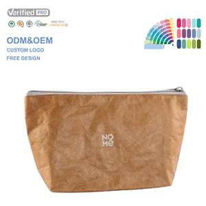 Toptan özel pamuk astar katlanabilir özel logo baskı su geçirmez <span class=keywords><strong>tyvek</strong></span> fermuar kılıfı kozmetik çantası - Product Image 1