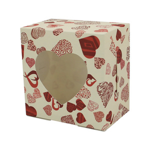 Cajas <span class=keywords><strong>de</strong></span> Regalo <span class=keywords><strong>con</strong></span> ventana para fiestas, panadería, <span class=keywords><strong>dulces</strong></span>, <span class=keywords><strong>dulces</strong></span>, <span class=keywords><strong>con</strong></span> forma <span class=keywords><strong>de</strong></span> corazón, <span class=keywords><strong>de</strong></span> San Valentín, Rosa y Rojo, más nuevo diseño - Product Image 3